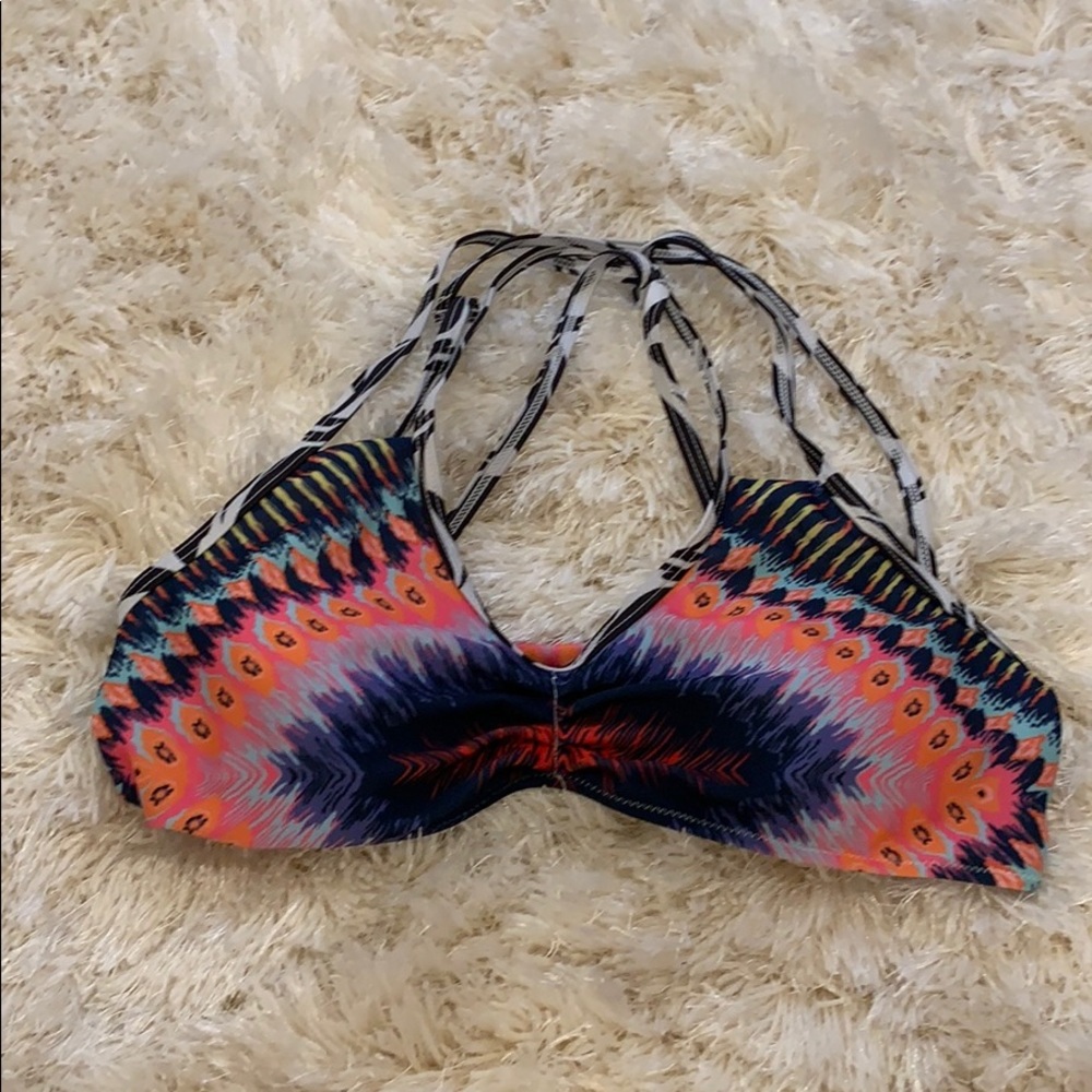 Colorful bikini top size large